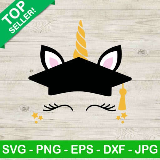 Unicorn Graduation Cap Svg