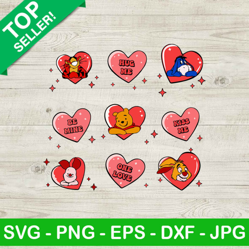 Winnie The Pooh Valentine Svg Winnie The Pooh Conversation Heart Svg Valentine Svg 