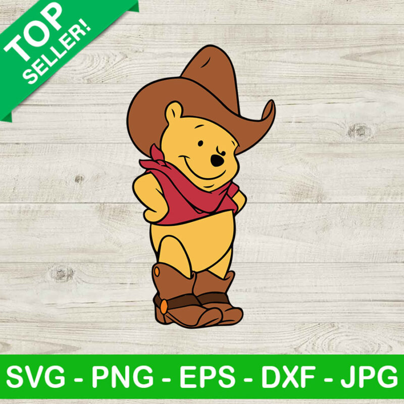 Winnie the pooh cowboy SVG, Winnie the pooh SVG, Cowboy bear SVG