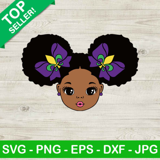 Black Girl Mardi Gras Svg