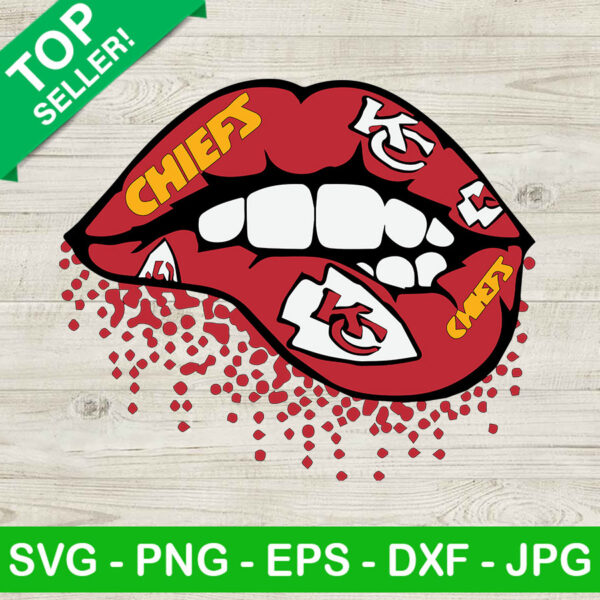 Kansas City Chiefs Dripping Lips SVG, Kansas City Lips SVG, Football Lips SVG