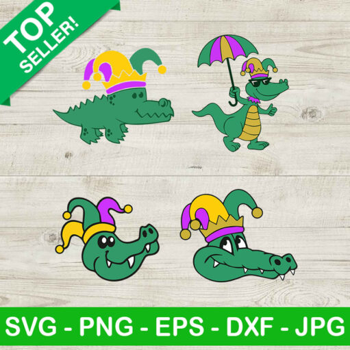 Mardi Gras Alligator Svg