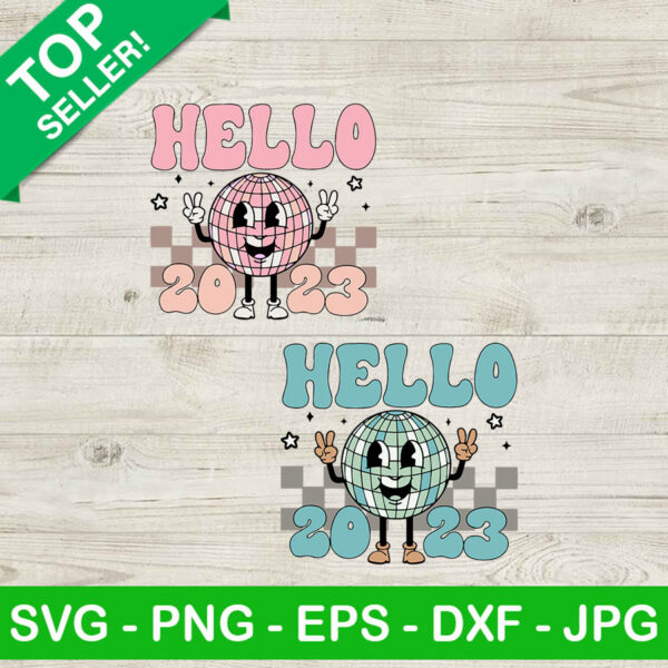 Disco Ball Hello 2023 SVG
