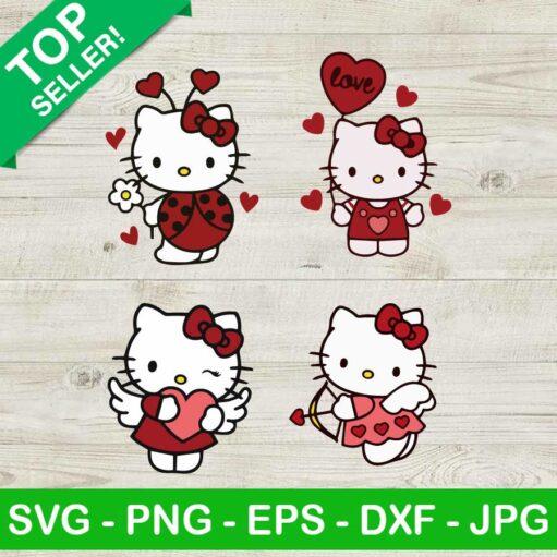 Hello Kitty Cupid Valentine Svg