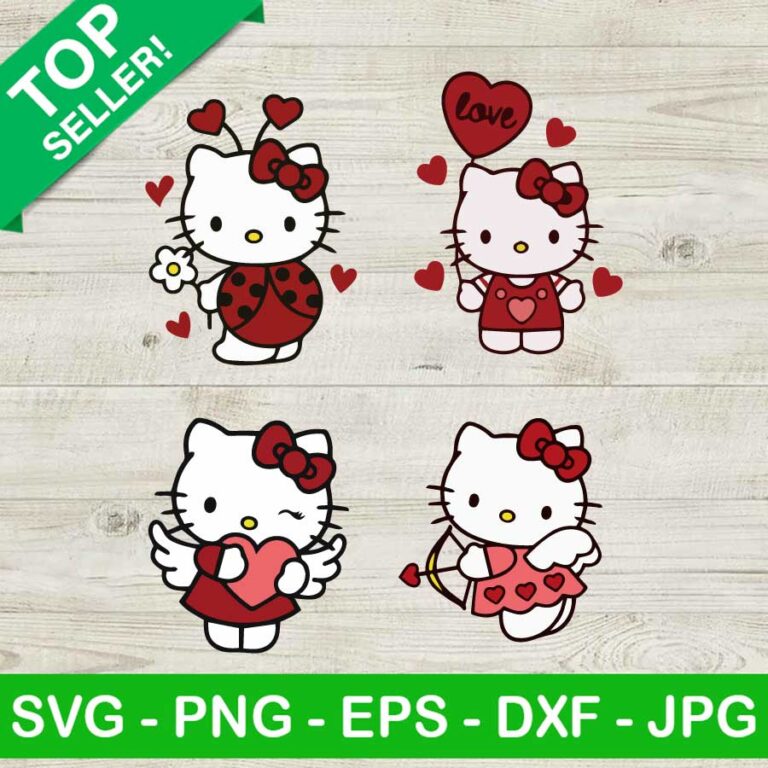 Hello Kitty Cupid Valentine SVG, Hello Kitty Valentine Bundle SVG ...