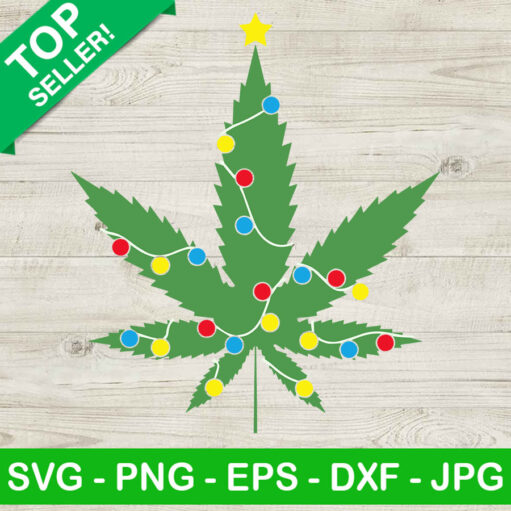 Weed With Christmas Light Svg