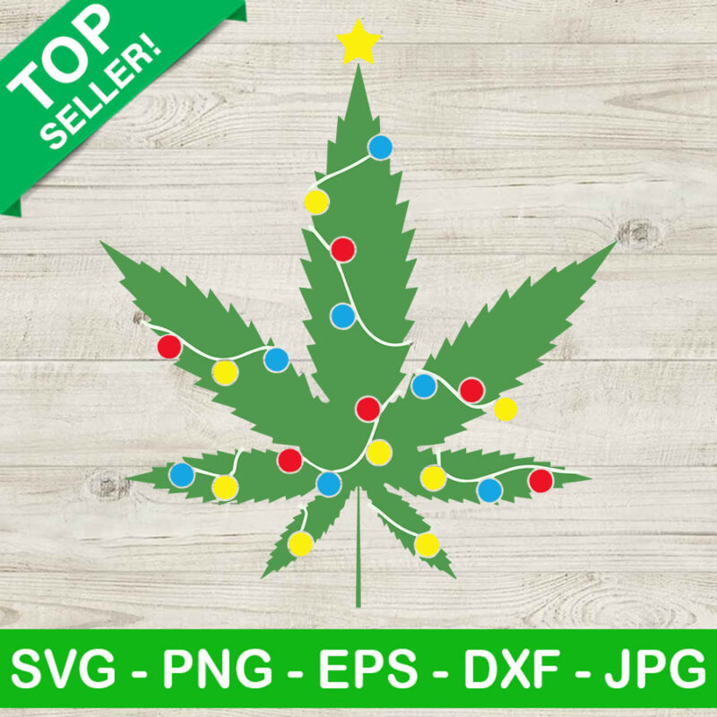 Weed With Christmas Light SVG