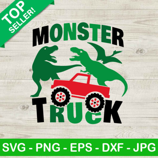 Dinosaur Monster Truck Svg