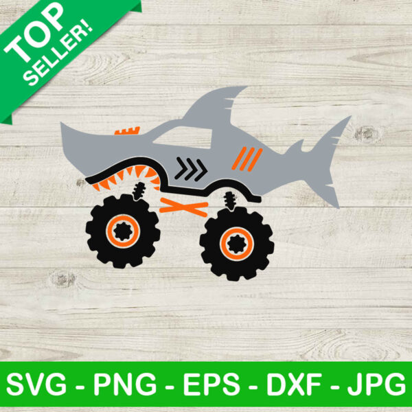 Shark Monster Truck SVG, Funny Monster Truck SVG, Shark Boy SVG
