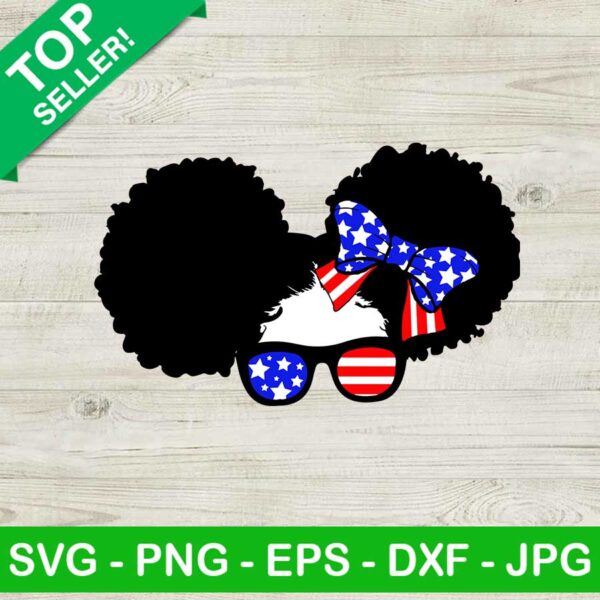 Black girl american glass SVG