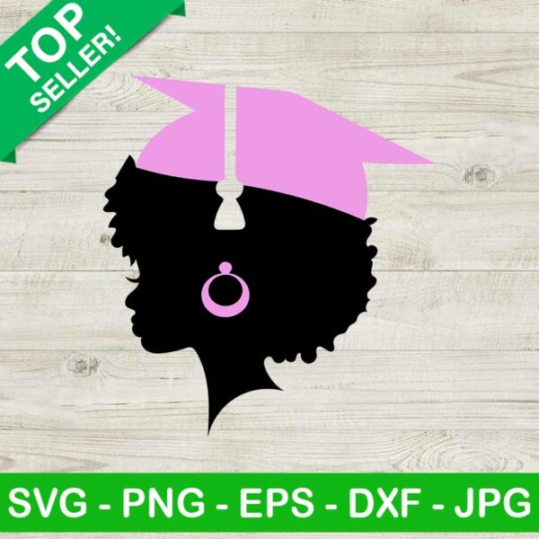 Black girl Graduation cap SVG
