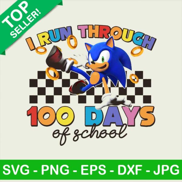 I run through 100 days of school Sonic PNG