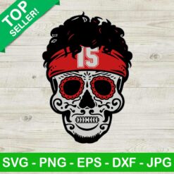 Patrick Mahomes Sugar Skull SVG, Mahomes SVG, Kansas City Chiefs SVG