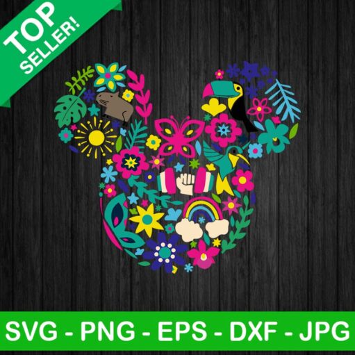 Encanto Floral Mickey Head SVG