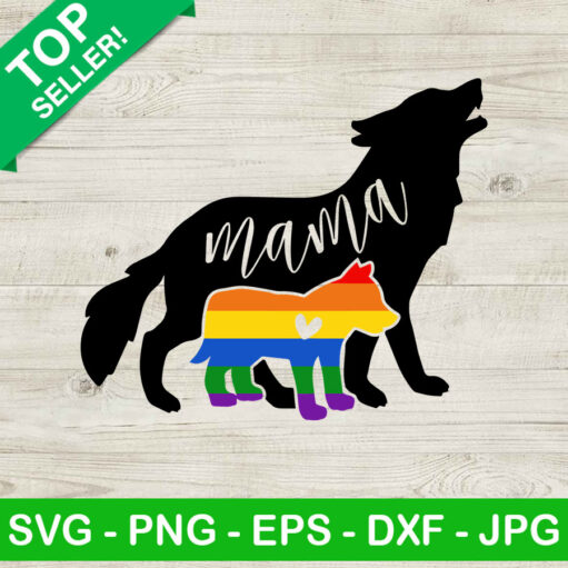 Lgbt Mama And Baby Wolf Svg