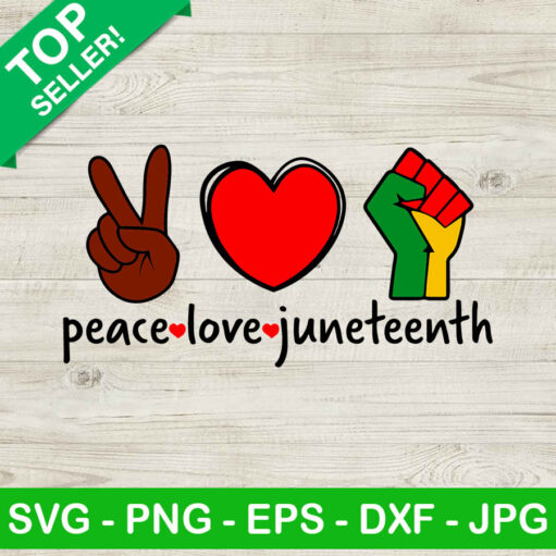 Peace Love Juneteenth Svg