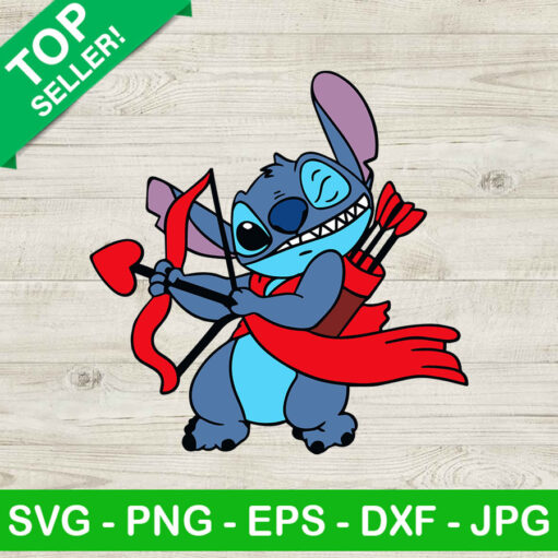 Stitch Cupid Valentine Svg