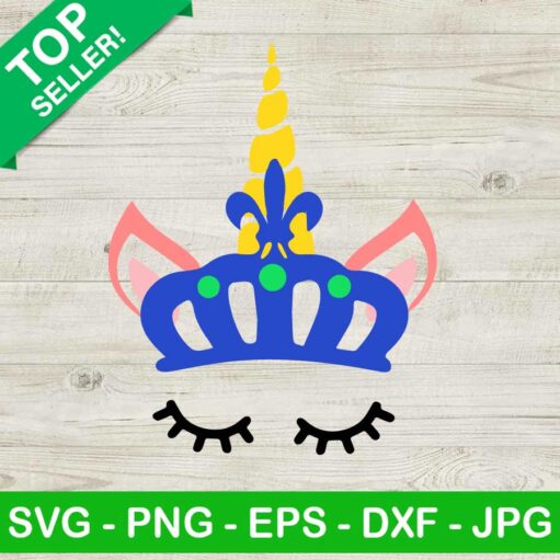 Unicorn King Mardi Gras Svg