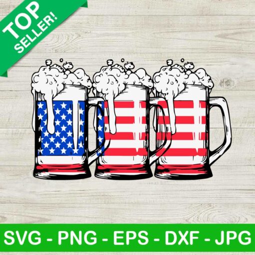 American Flag Beer Mug SVG