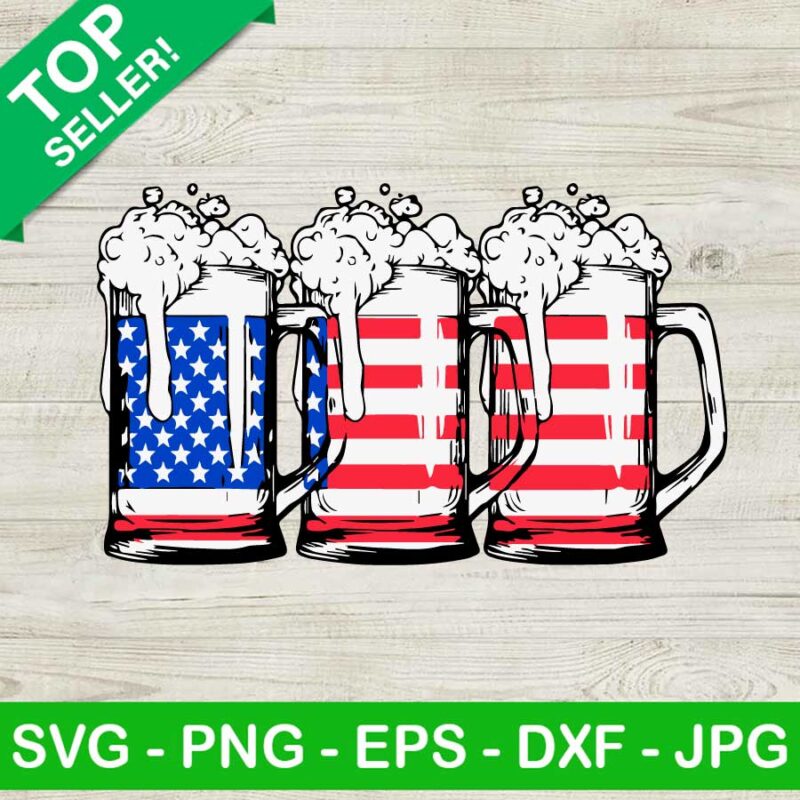 American Flag Beer Mug SVG