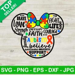 Minnie Mouse Autism Awareness SVG