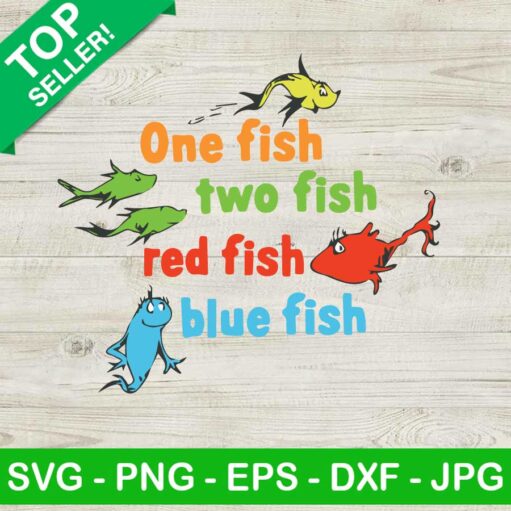 Dr Seuss One Fish Two Fish Svg