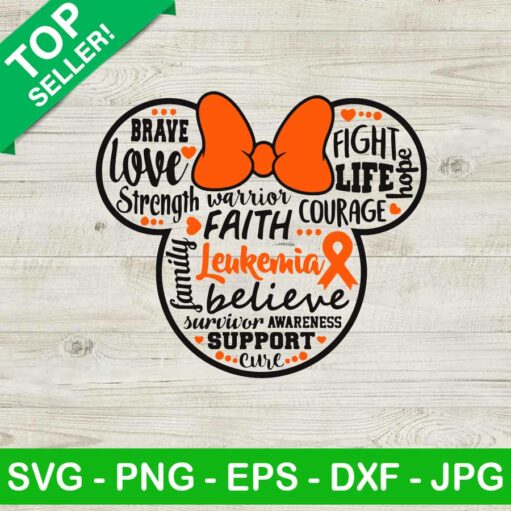 Minnie Mouse Orange Ribbon Awareness Svg