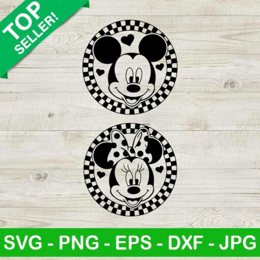 Mickey Minnie Mouse Checkered SVG