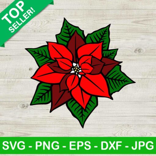 Poinsettia Flower Svg