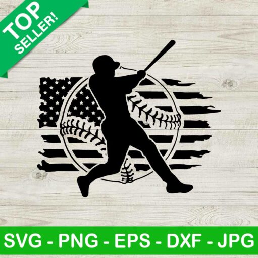 Baseball American Flag Svg