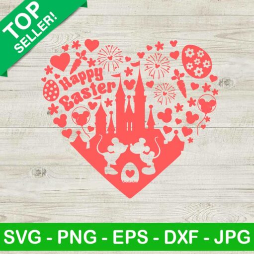 Disney Heart Happy Easter Svg