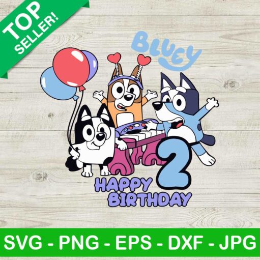 Bluey Happy Birthday Svg