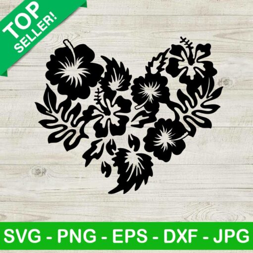 Hibiscus Flower Heart Svg