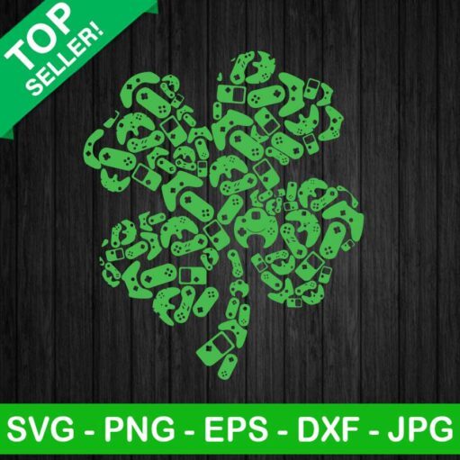 Video Game Shamrock Svg