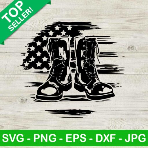 American Flag Combat Boots Svg