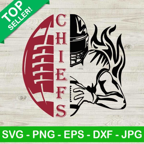 Chiefs Half Football Half Player SVG