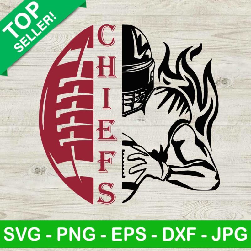 Chiefs Half Football Half Player SVG