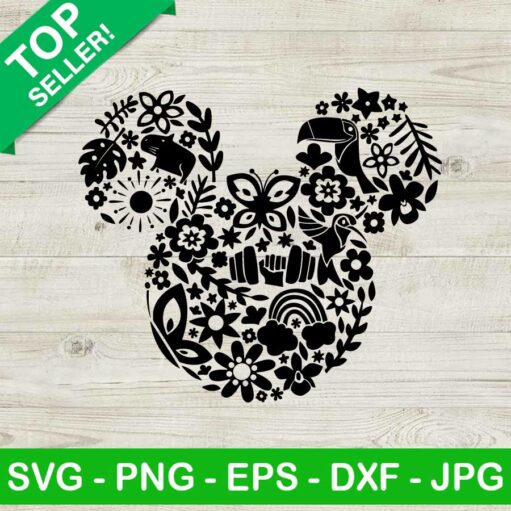 Mickey head Floral SVG cut file