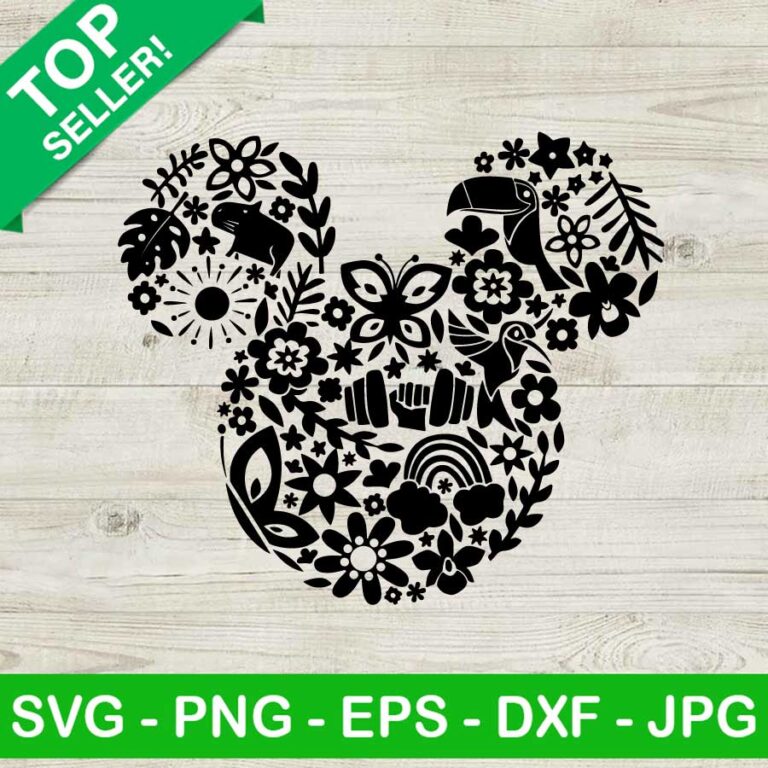 Mickey head Floral SVG cut file, Mickey head flower SVG, Disney flowers SVG