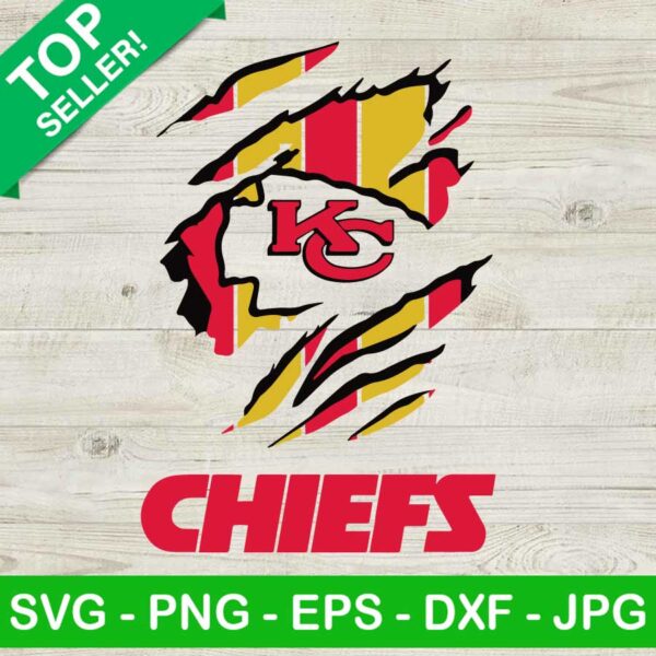 KC Chiefs Ripped Claw SVG