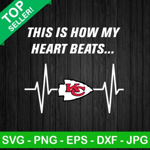 Kansas City Chiefs Heartbeat SVG