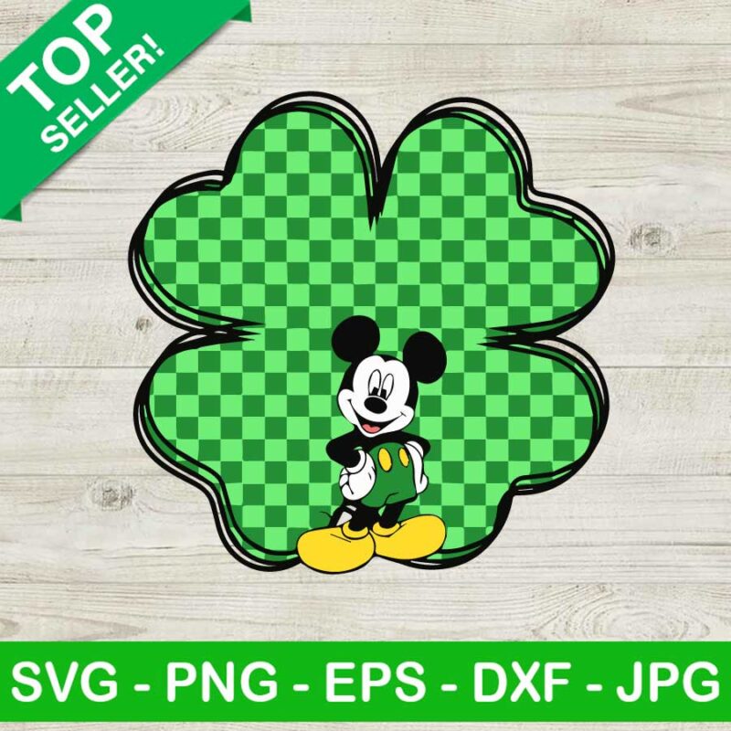 Mickey Mouse Shamrock Svg Disney Patricks Day Svg Mickey Checkered Svg