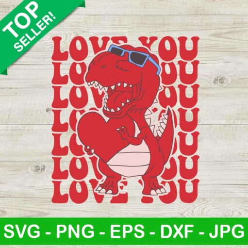 Dinosaur Retro Valentine SVG