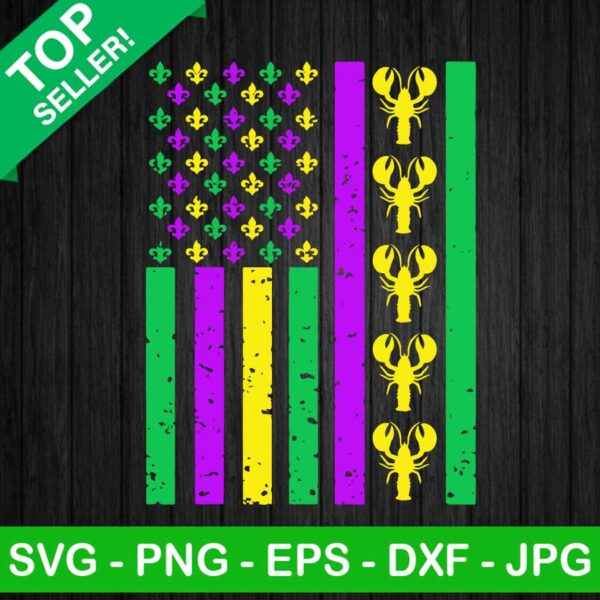 American Flag Mardi Gras SVG, Mardi Gras Flag SVG, Louisiana Carnival Svg Files