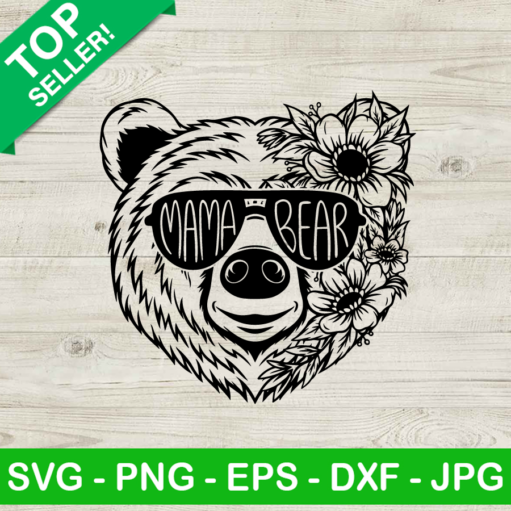 Floral Mama Bear Svg