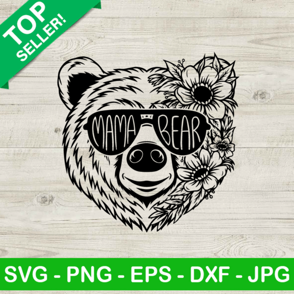 Floral Mama Bear SVG