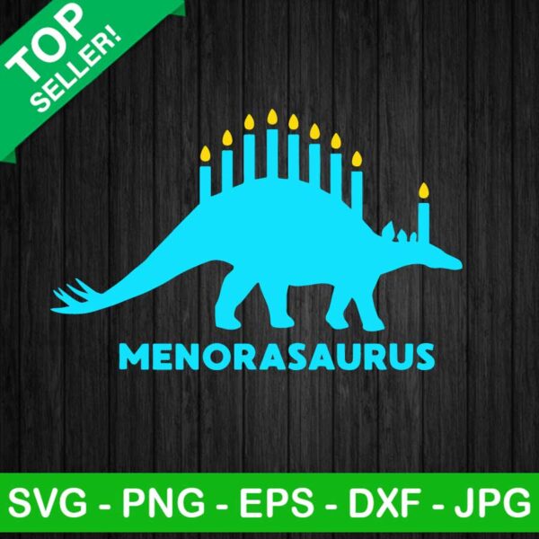 Menorasaurus Hanukkah T Rex SVG, Menorasaurus Dinosaur SVG, Birthday Boy SVG