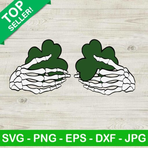 Skeleton Hands Shamrock Boobs Svg