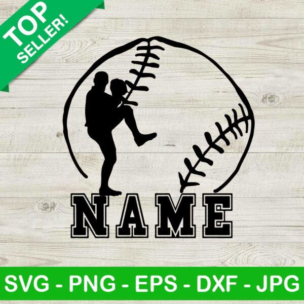 Baseball Player Custom Name SVG