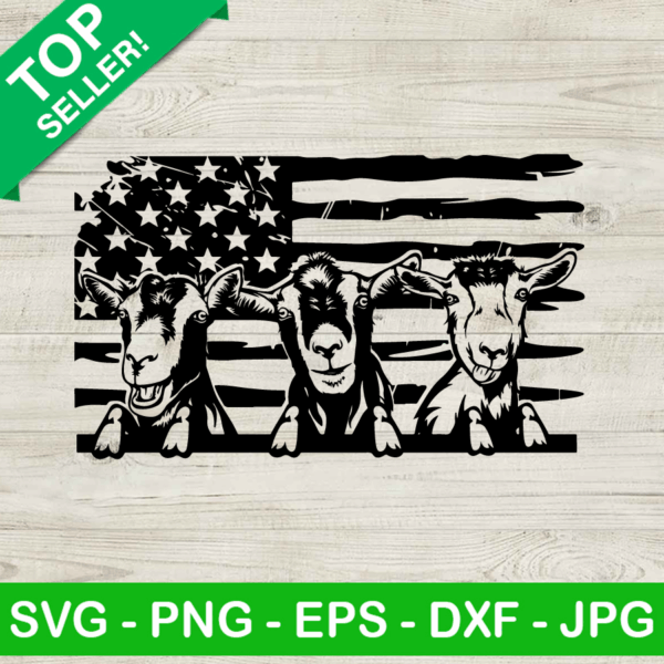 Farm Goats American Flag SVG